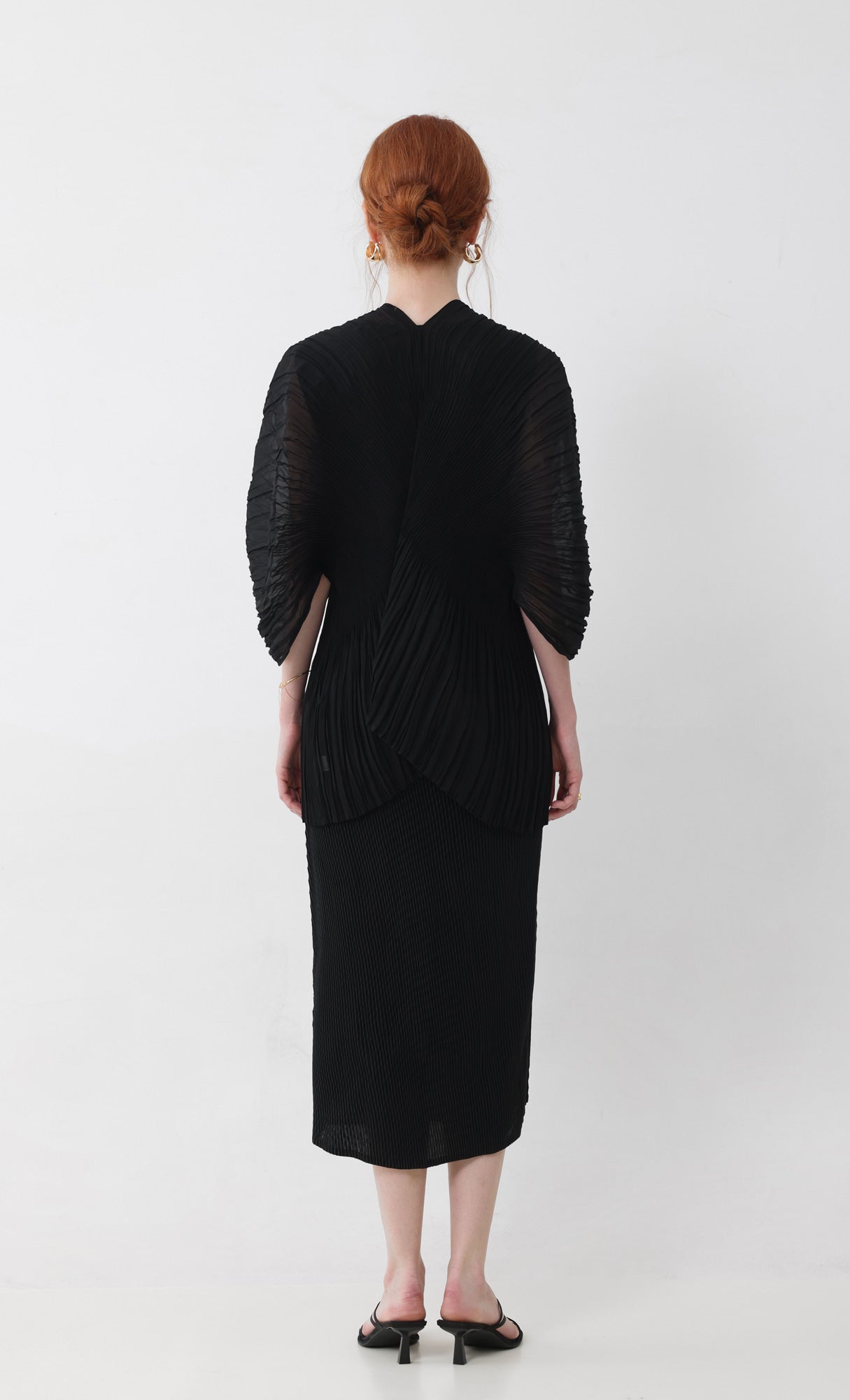 Pleatsmood Aban Pleats Puff Cardigan Black