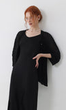 Pleatsmood Aban Pleats Puff Cardigan Black
