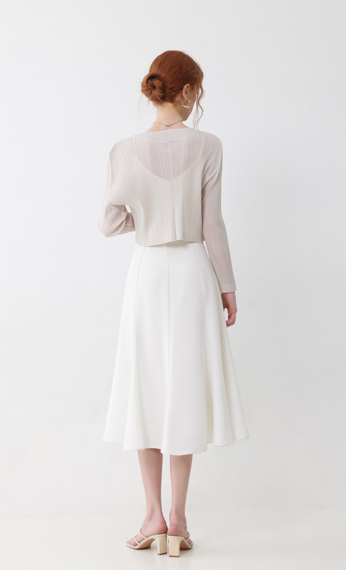 Pleatsmood Cod Pleats Cardigan Light-beige