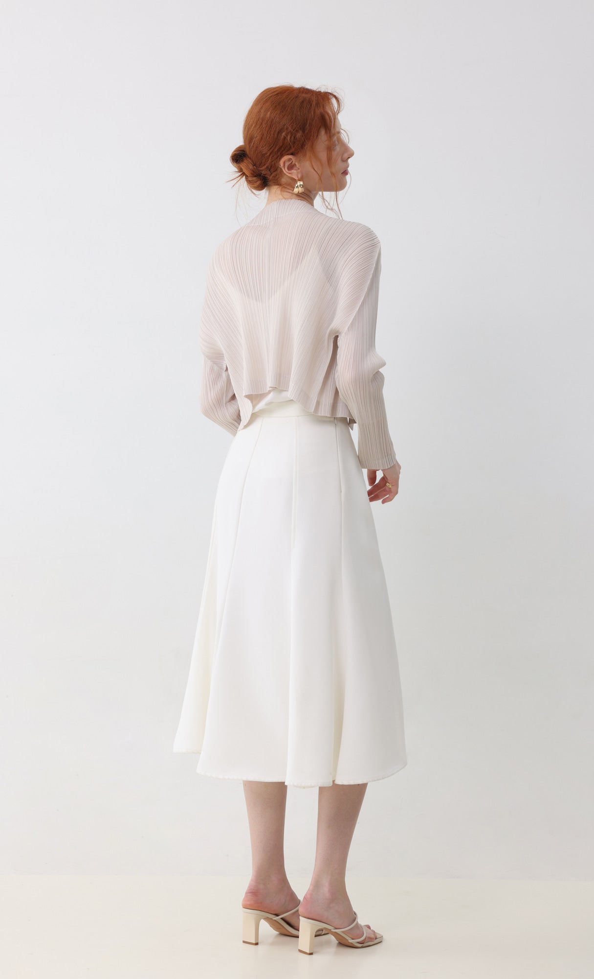 Pleatsmood Cod Pleats Cardigan Light-beige