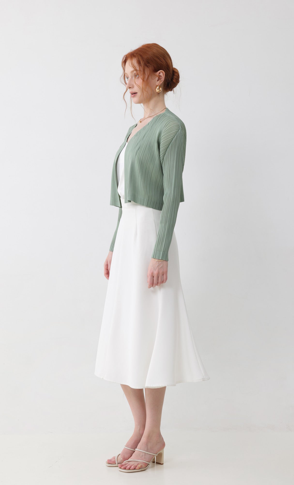 Pleatsmood Cod Pleats Cardigan Mint