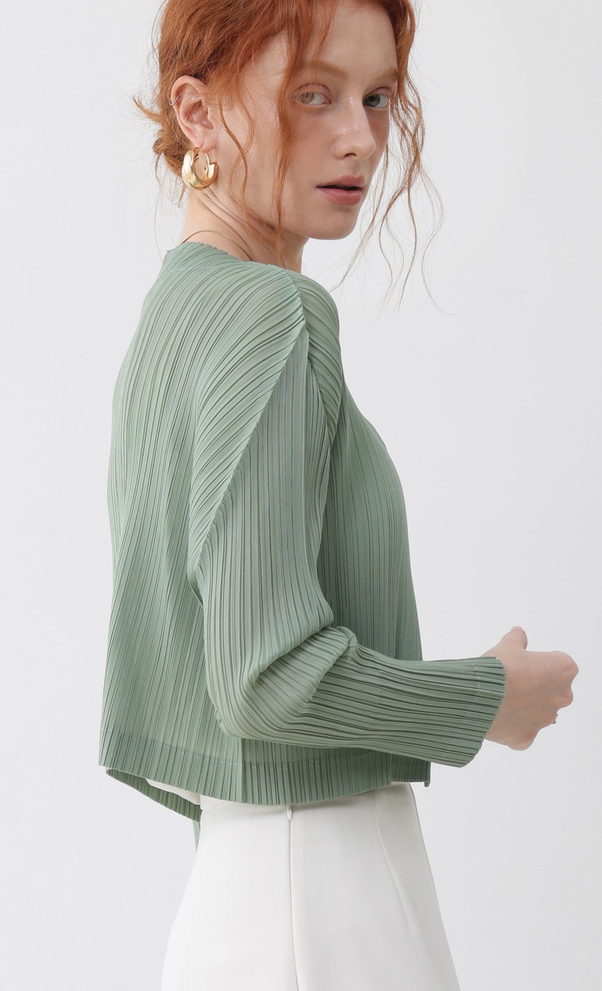 Pleatsmood Cod Pleats Cardigan Mint