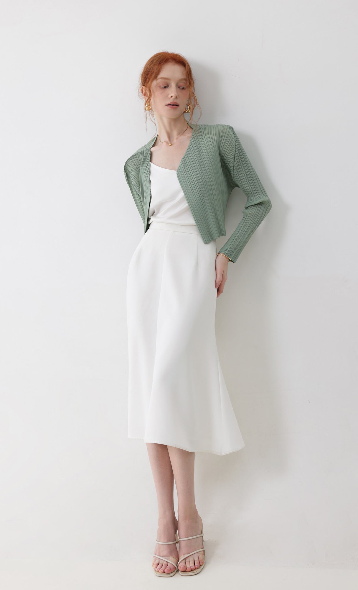Pleatsmood Cod Pleats Cardigan Mint