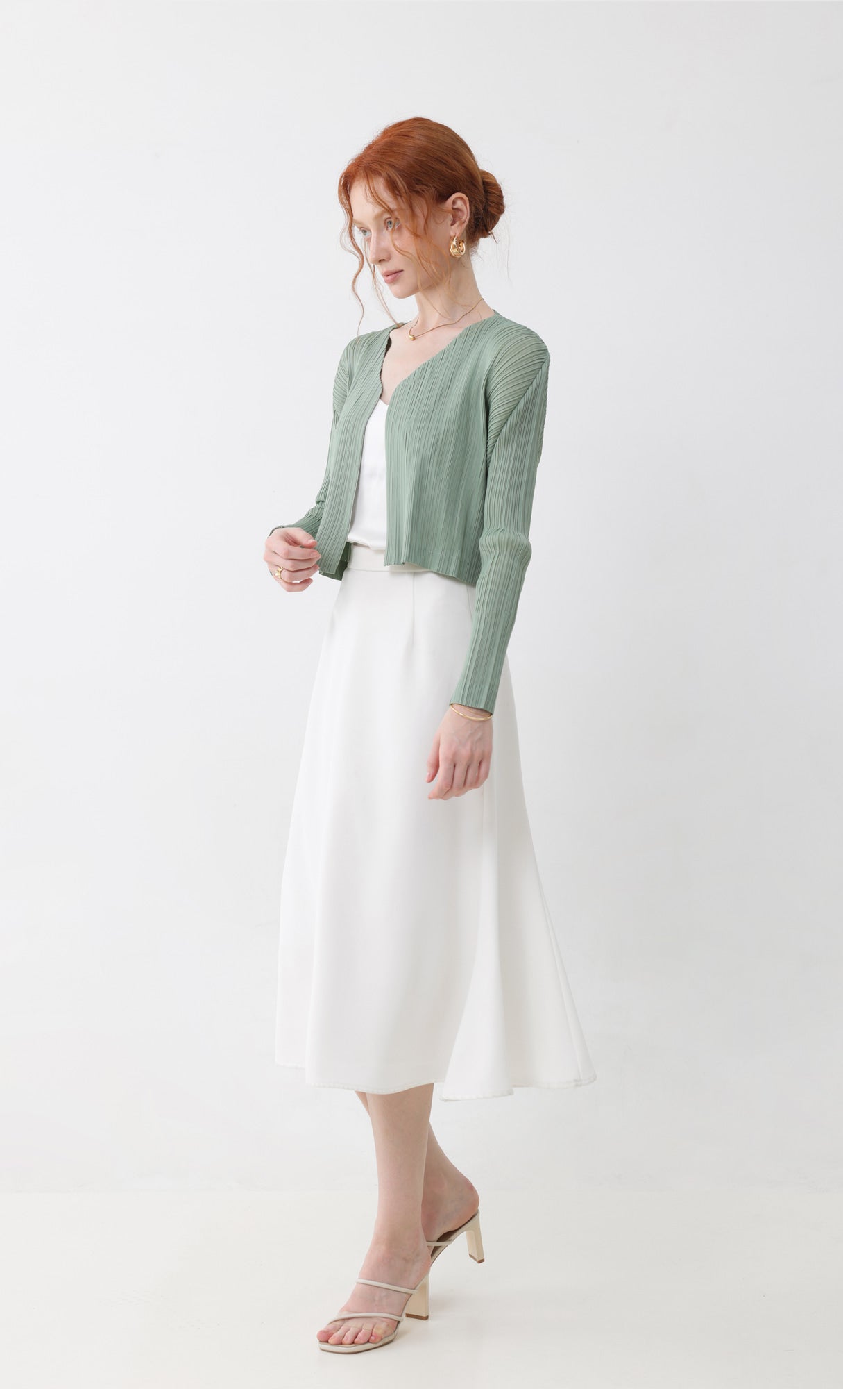 Pleatsmood Cod Pleats Cardigan Mint