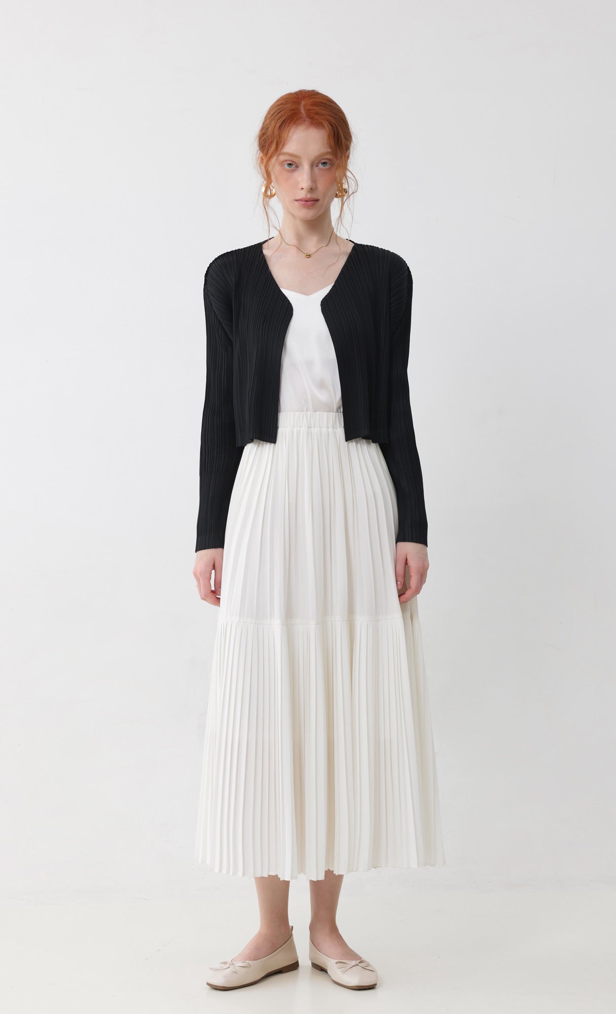 Pleatsmood Cod Pleats Cardigan Black