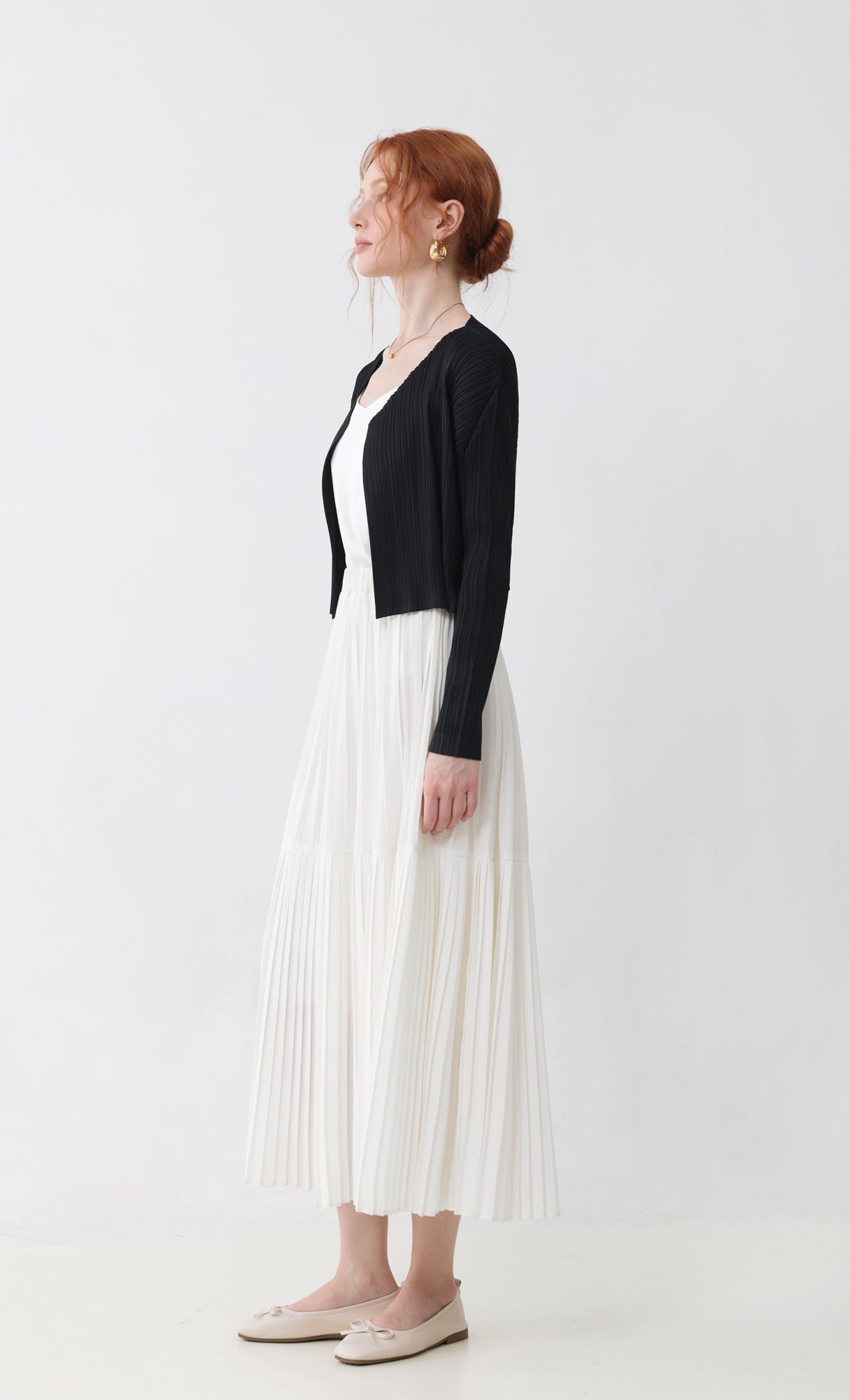 Pleatsmood Cod Pleats Cardigan Black