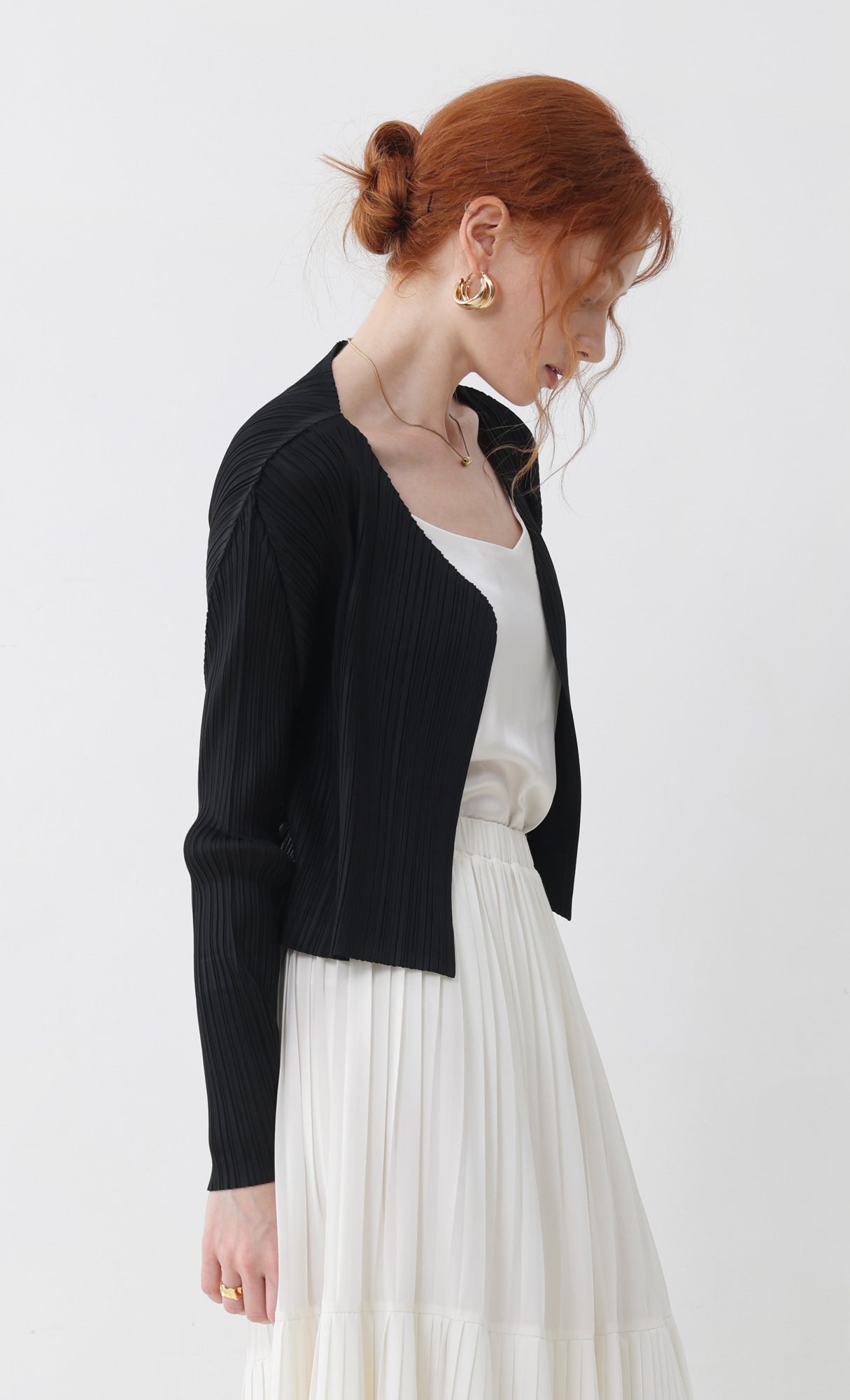 Pleatsmood Cod Pleats Cardigan Black