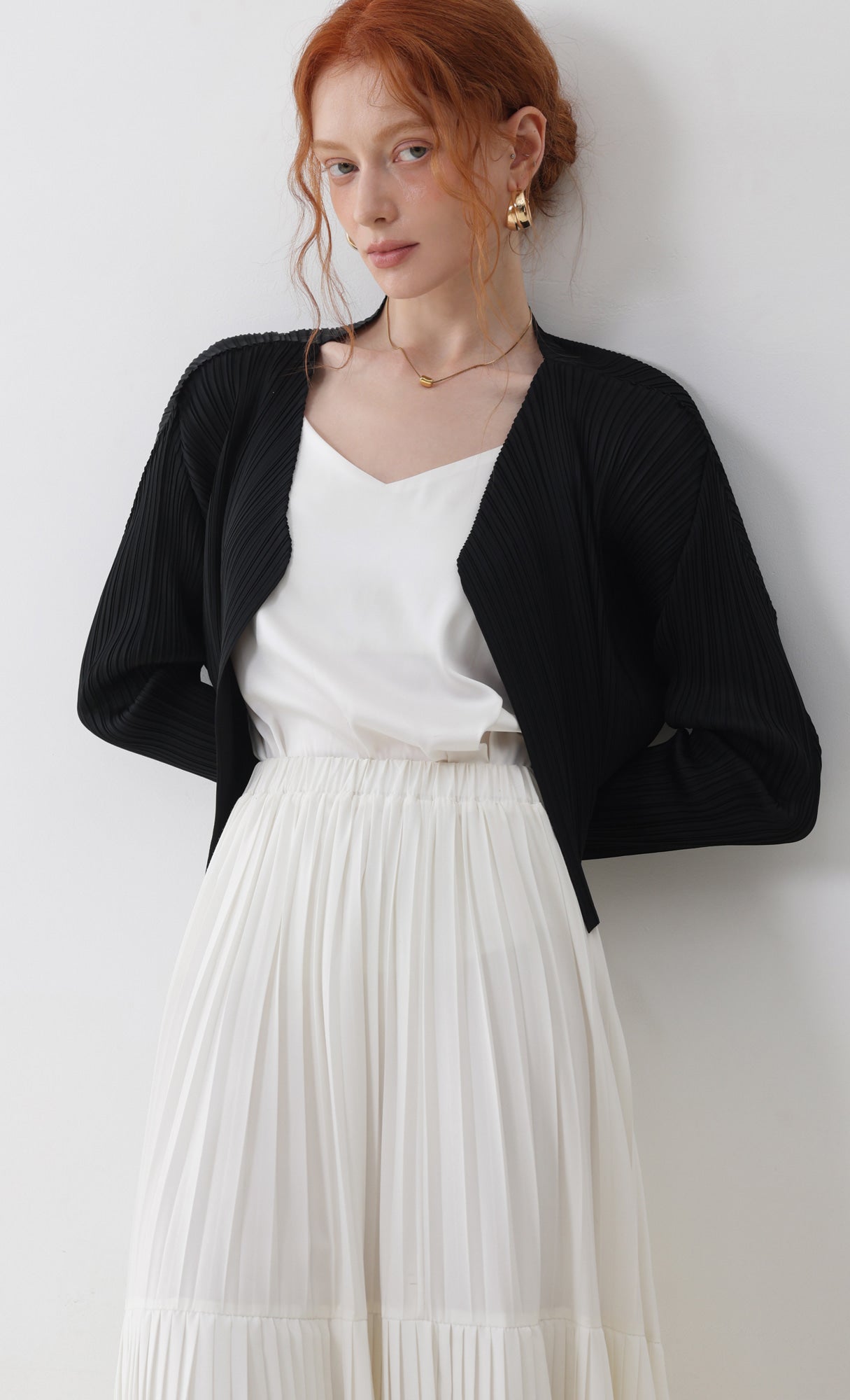 Pleatsmood Cod Pleats Cardigan Black