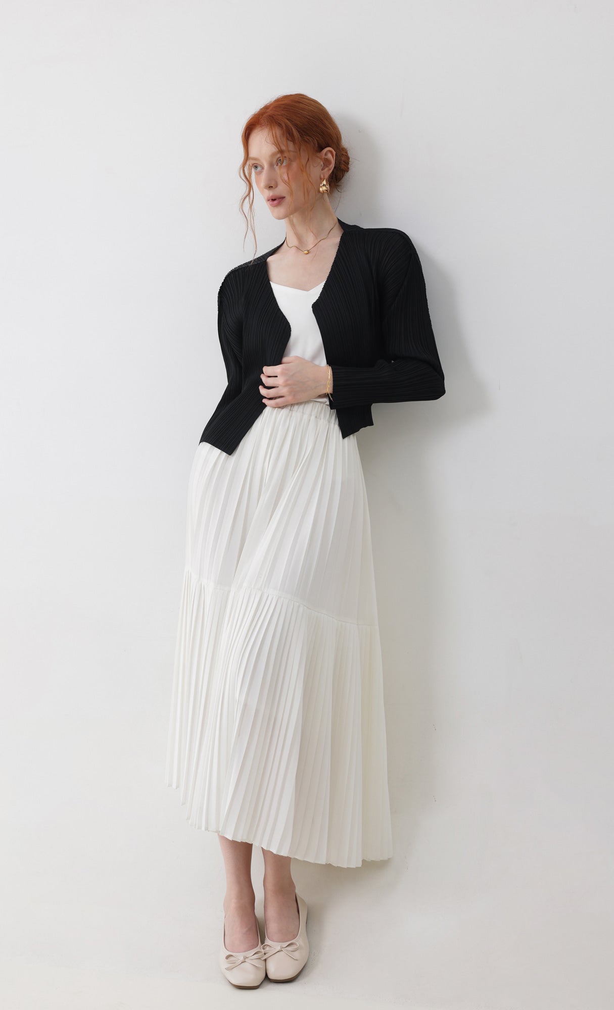Pleatsmood Cod Pleats Cardigan Black