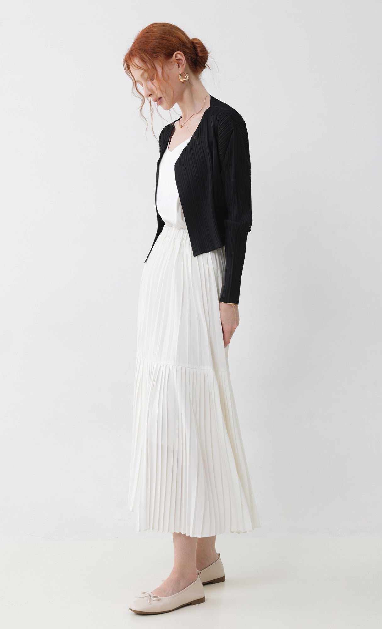 Pleatsmood Cod Pleats Cardigan Black