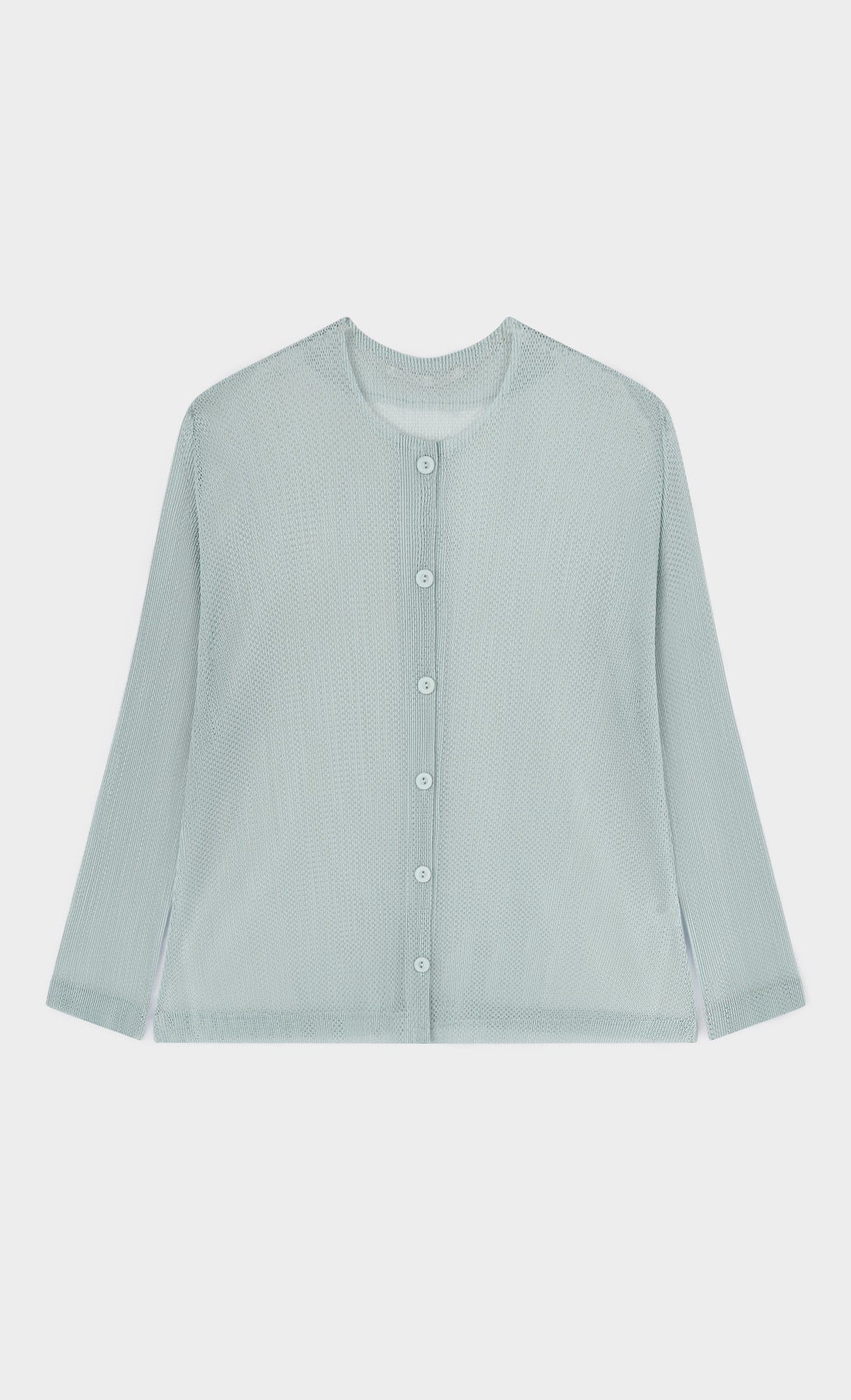 Pleatsmood Sheer Pleats Cardigan Skyblue