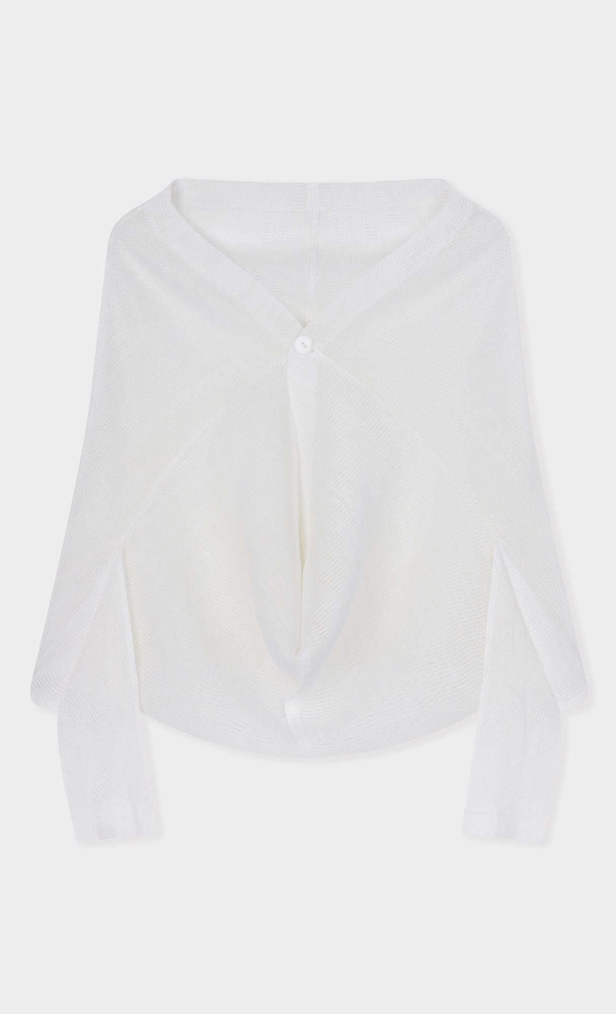 Pleatsmood Lucid Pleats Mesh Cardigan Ivory