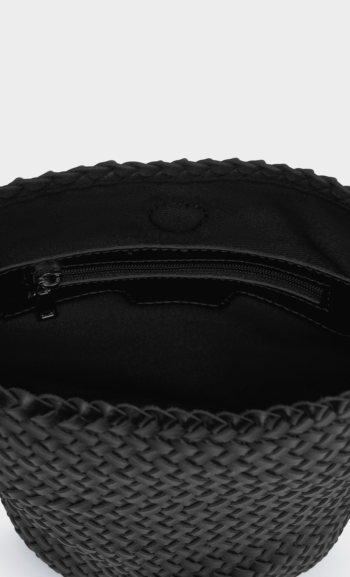 Pleatsmood Belle Weaving Bucket Bag_Black