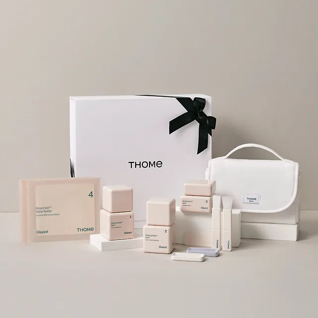 THOME Glazed Skin Program (1+2+3+6 Masks+Brush&Chalet+Exclusive Shopping Bag)+Exclusive Organizer Pouch