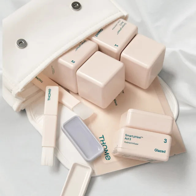 THOME Glazed Skin Program (1+2+3+6 Masks+Brush&Chalet+Exclusive Shopping Bag)+Exclusive Organizer Pouch