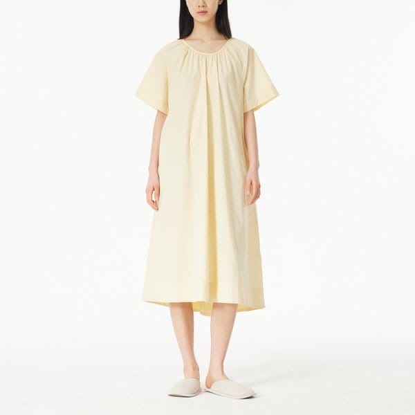 Women 60 count cotton shirring short sleeve pajama one piece J204203060021