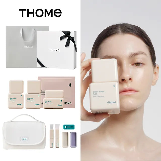 THOME Glazed Skin Program (1+2+3+6 Masks+Brush&Chalet+Exclusive Shopping Bag)+Exclusive Organizer Pouch