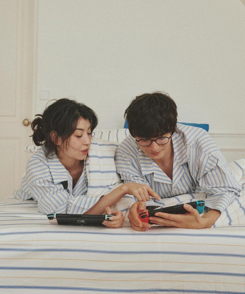 Dormitory Season Stripe Pajama Blue Moon