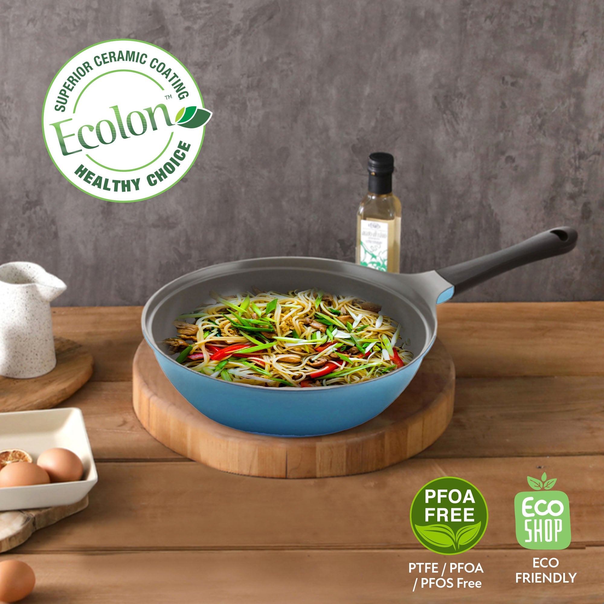 Eela 12" Chef's Pan Durable, Lightweight, and Nonstick Coating