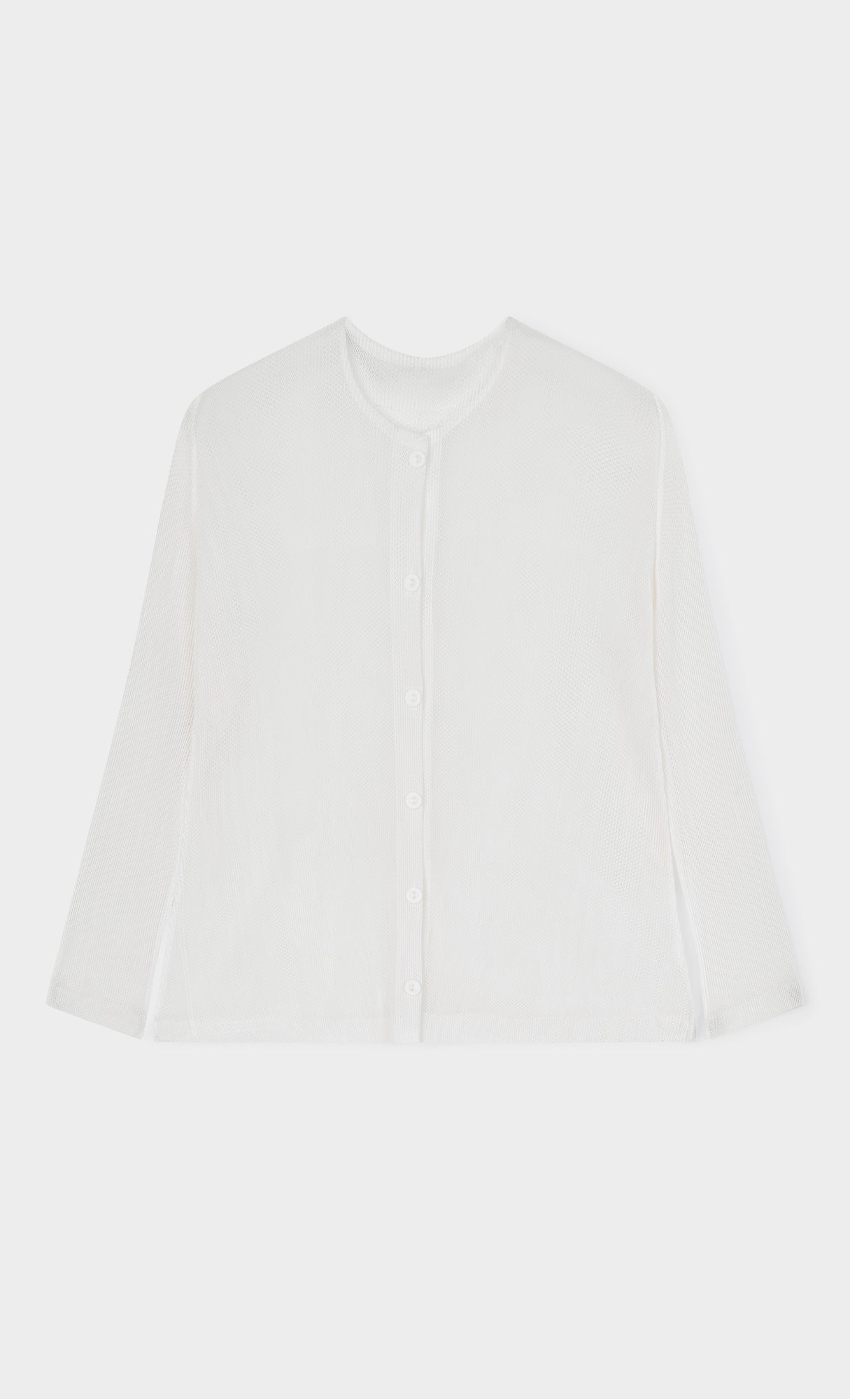 Pleatsmood Sheer Pleats Cardigan Ivory