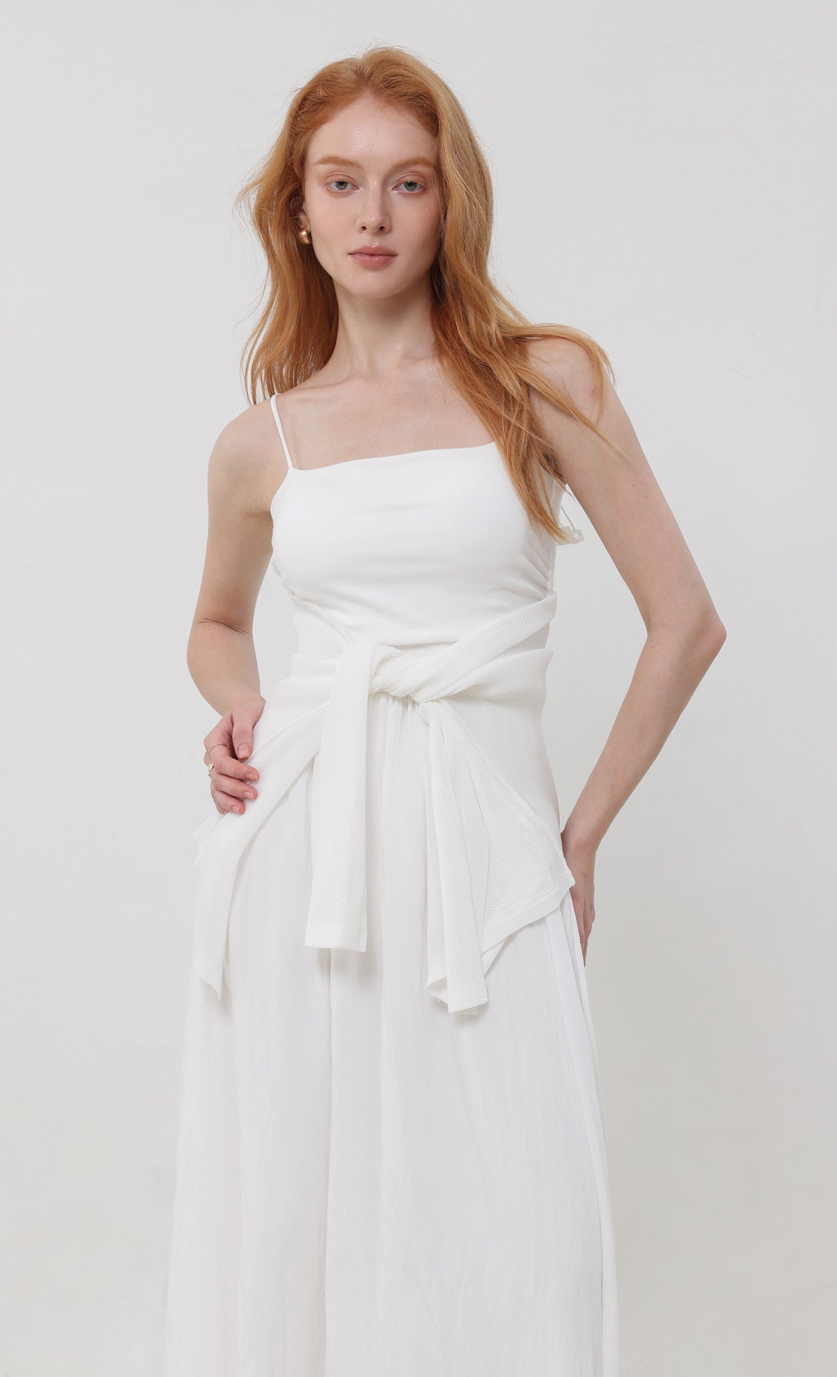 Pleatsmood Sheer Pleats Cardigan Ivory