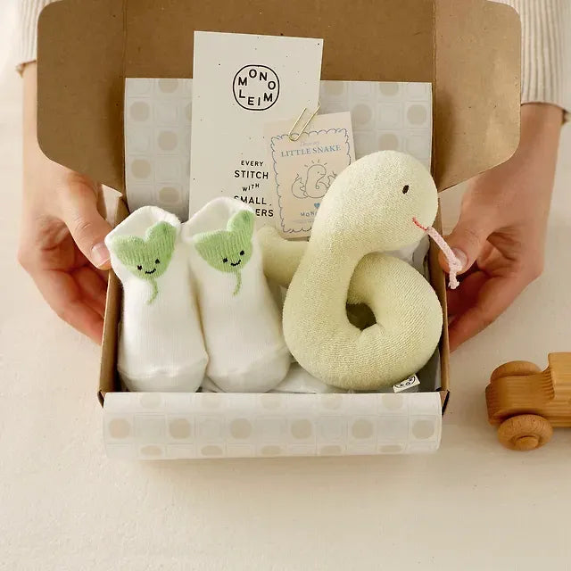 MONORAIL Birth/100th Day Snake Doll + Socks Gift Set