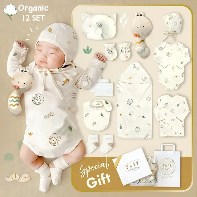 IKI He First Clothes Worn After Birth "12 Types Of Organic Fabrics Comprehensive Gift Set"