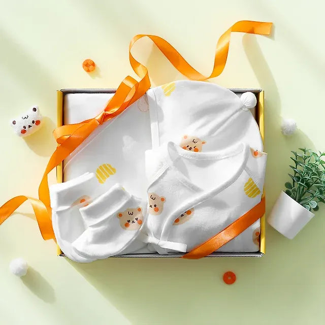 MOMS NATURE Birthday Celebration Gift Organic 5-piece set (Maternity + Bonnet + Hand/Foot/Innerwear)