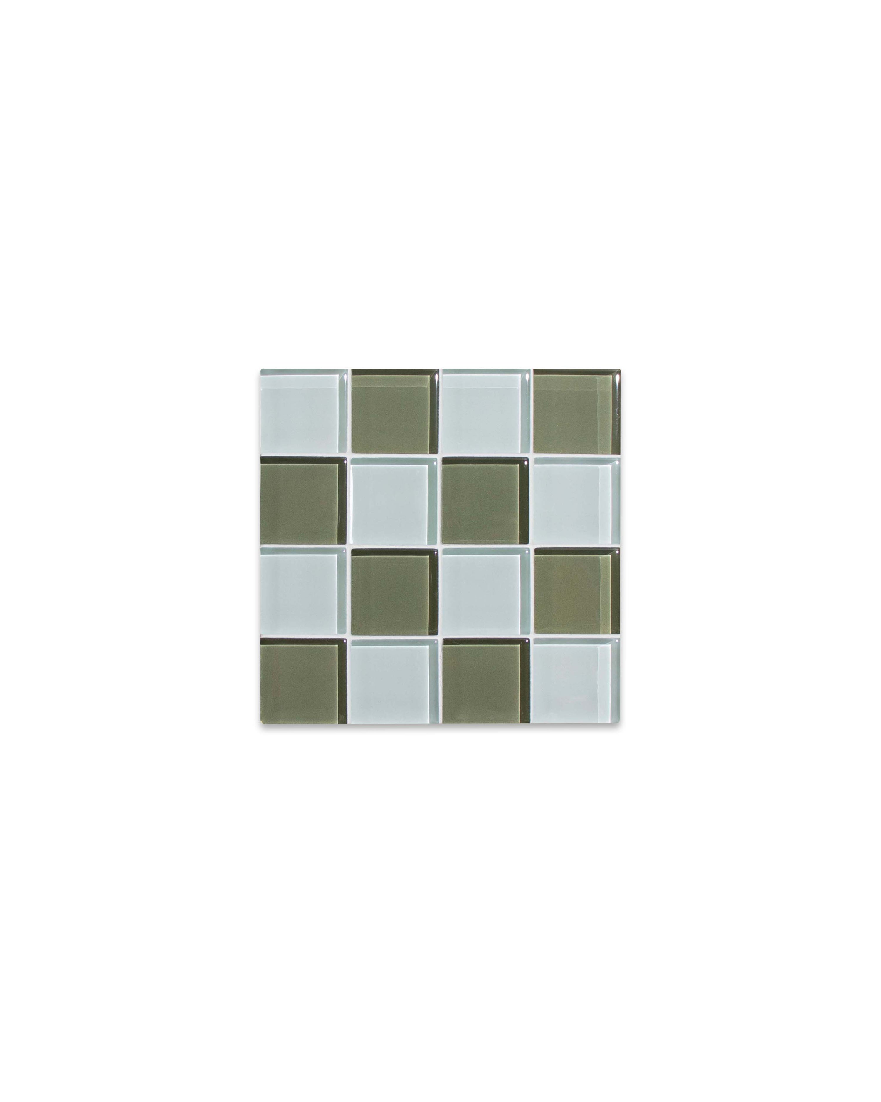GLASS TILE COASTER - Matcha Milk Chocolate