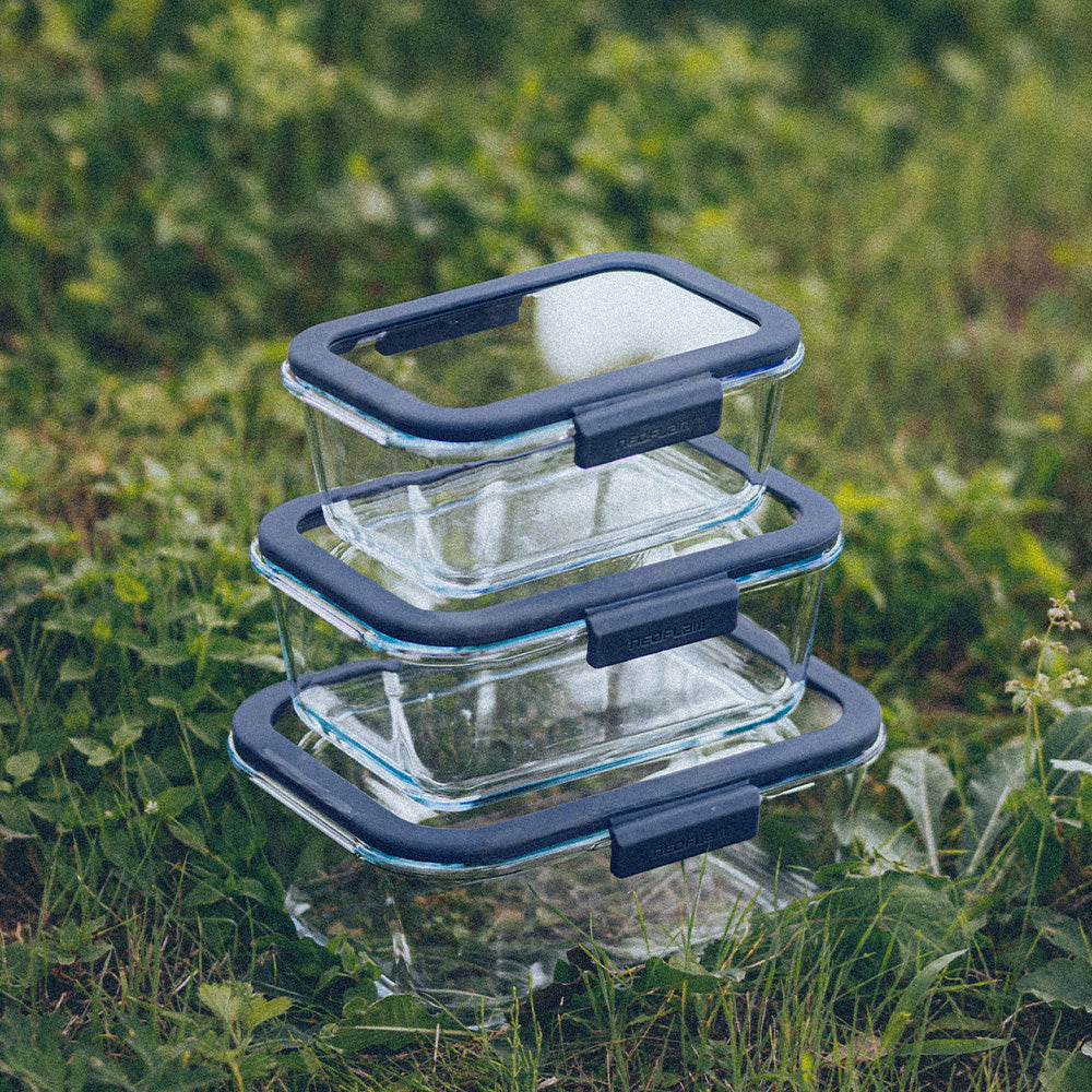 Glace Rectangle Food Storage - Navy Lid