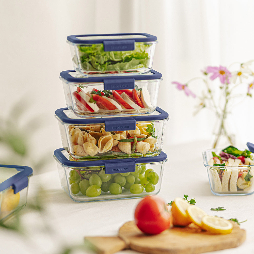 Glace Rectangle Food Storage - Navy Lid