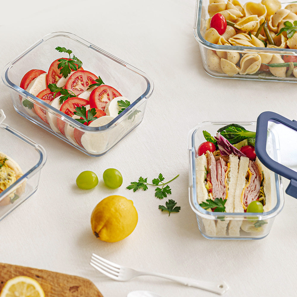Glace Rectangle Food Storage - Navy Lid